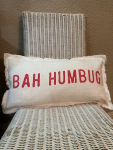 Bah Humbug Lumbar Christmas Pillow