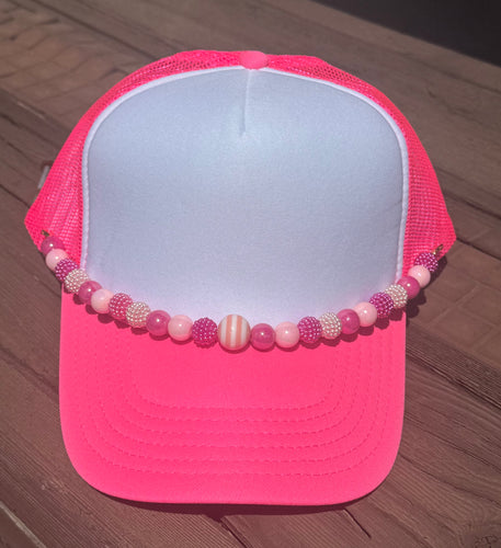 Pink Bubble Gum BEAD CHAINS for Trucker Hats