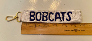 Beaded Bobcats Wristlet Keychains