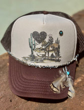 Load image into Gallery viewer, Feathered Desert Cowboy Trucker Hat