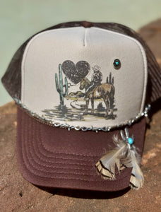 Feathered Desert Cowboy Trucker Hat