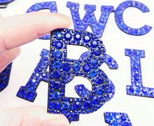 Load image into Gallery viewer, Blue Rhinestone Letter Patches