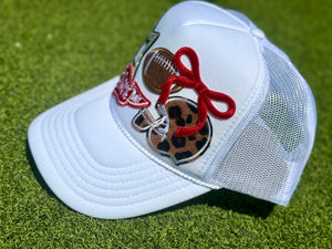 Red & White Football Trucker Cap