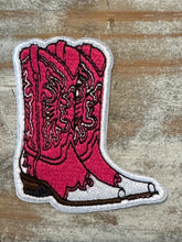 Load image into Gallery viewer, Pink Cowboy Boot Iron On Patches