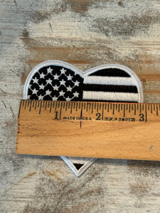 Thin LINE Heart Iron On Patches