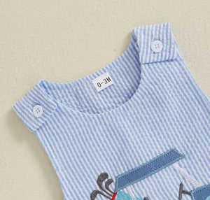 Blue Gingham Golf Romper