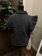 Load image into Gallery viewer, Pick Your Patch Black Denim Vest