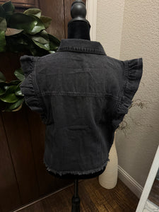 Pick Your Patch Black Denim Vest