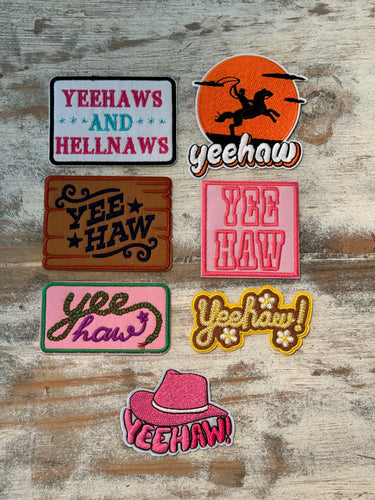 Yee Haw Iron On Patches (Various Color Options)