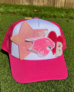 Pink Bobcat Patch Trucker Hats