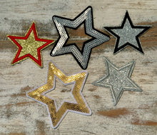 Load image into Gallery viewer, Metallic Star Iron On Patches