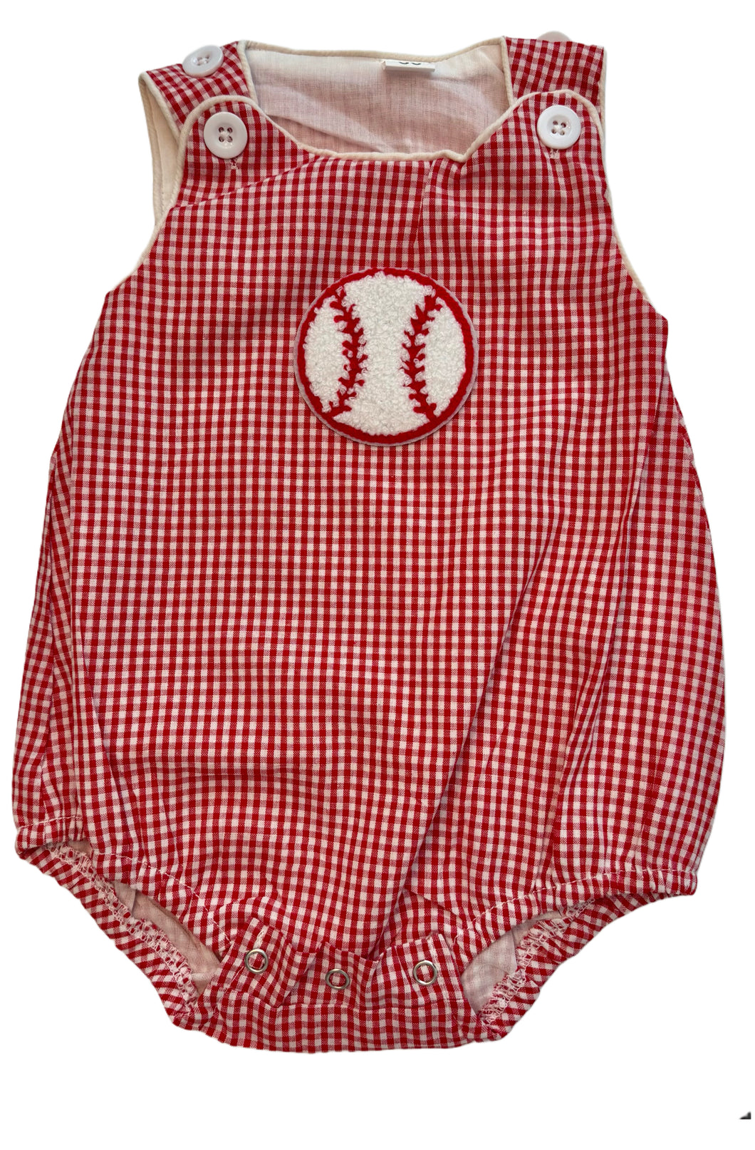 Patched Baseball Romper