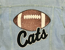 Load image into Gallery viewer, Sequined Football Patch Denim Jacket (Various Options)