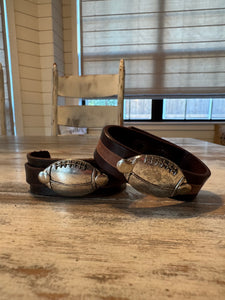 Leather Soccer & Football Cuff Bracelets