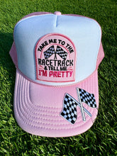 Load image into Gallery viewer, Take Me to the Racetrack Trucker Hat