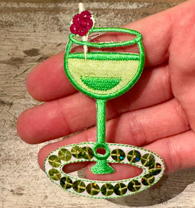 Wine, Champagne Cocktail Drink Iron On Patches