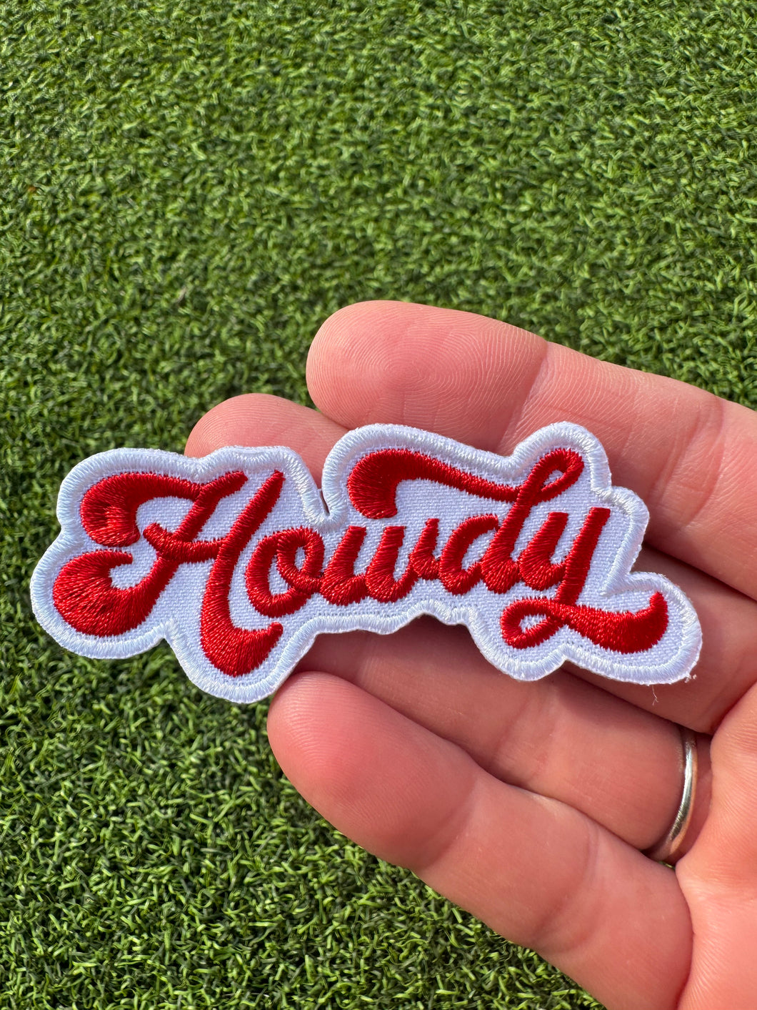 Howdy Script Iron On Patches (Various Color Options)