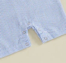 Load image into Gallery viewer, Blue Gingham Golf Romper