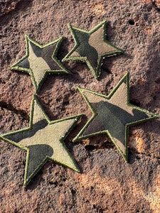 Camouflage Star Iron On Patches (Big & Small)