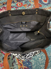 Load image into Gallery viewer, XL Black Canvas Crossbody Tote Bag