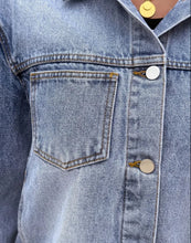 Load image into Gallery viewer, Sequined Softball Denim Jacket