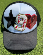 Load image into Gallery viewer, Baseball Number Patch Trucker Hats (CUSTOM)