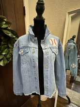 Load image into Gallery viewer, Sequined Baseball Denim Patch Jacket