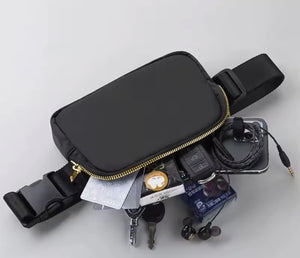 Custom Number Football Fanny Pack with Silver Charm Chain
