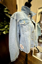 Load image into Gallery viewer, Sequined Baseball Denim Patch Jacket