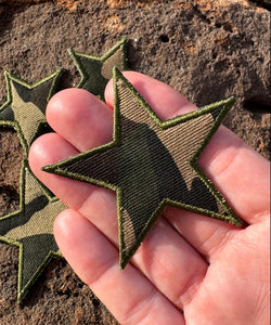 Camouflage Star Iron On Patches (Big & Small)