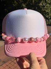 Load image into Gallery viewer, Pink Bubble Gum BEAD CHAINS for Trucker Hats