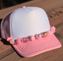 Load image into Gallery viewer, Pink Bubble Gum BEAD CHAINS for Trucker Hats