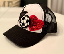 Load image into Gallery viewer, Soccer Patch Trucker Caps (Black or Pink)