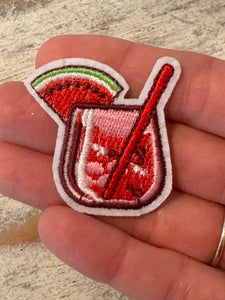 Cocktail Drink Iron On Patches