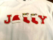 Load image into Gallery viewer, Jolly Patched Christmas Sweatshirt (Adult &amp; Youth)