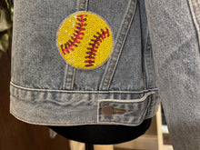 Load image into Gallery viewer, Sequined Softball Denim Jacket