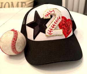 Baseball Number Patch Trucker Hats (CUSTOM)