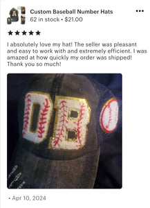 Custom Number Baseball Hats