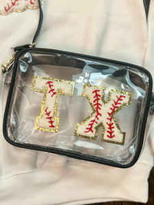TX Baseball Patch Clear Crossbody Bag