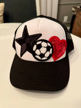 Load image into Gallery viewer, Soccer Patch Trucker Caps (Black or Pink)