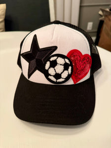 Soccer Patch Trucker Caps (Black or Pink)