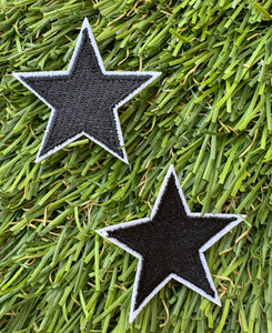 Black Star Iron On Patches (Set of 2)