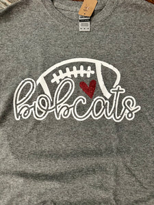 Bobcats Love Football Tee