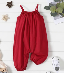 Red Baseball Romper