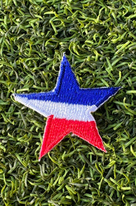 Red, White & Blue Iron On Star Patches