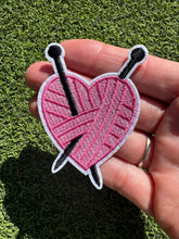 Load image into Gallery viewer, Knitting Sewing Heart Iron On Patch