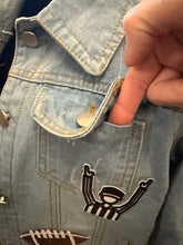 Load image into Gallery viewer, Football Touchdown Patch Denim Jacket