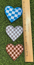 Load image into Gallery viewer, Checkered Heart Iron On Patches