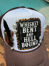 Load image into Gallery viewer, Whiskey Bent &amp; Hell Bound Trucker Hat