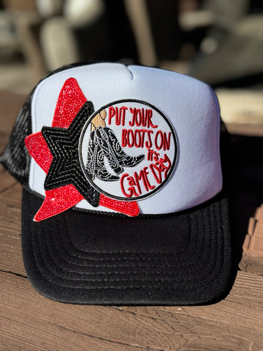 Put Your Boots On It’s Game Day Trucker Hat